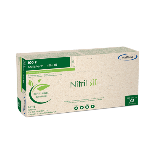 MaiMed-Nitrile BIO, nem steril, púdermentes Latexmentes nitril kesztyű, zöld, 100 db/doboz