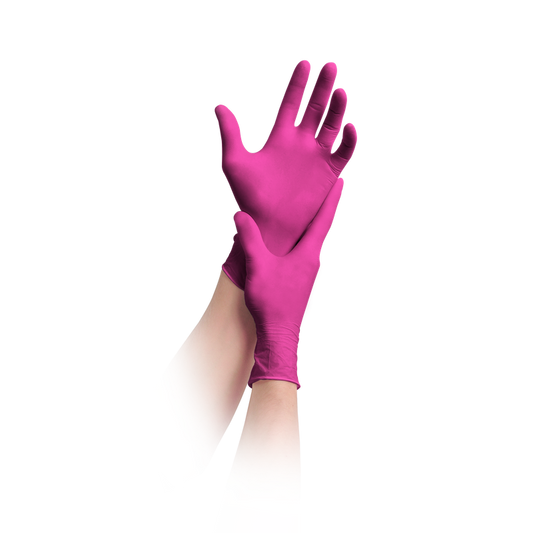 MaiMed-solution100 latexmentes kesztyű, bíbor, nem steril, púdermentes