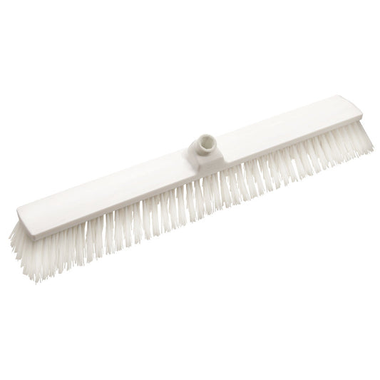 Der Haug Bürsten KG GROßRAUMBESEN verfügt über steife, transparente PBT-Borsten (ø 1,0 mm) und einen zentralen Griffansatz. Größe: 600x72x65mm. Abgebildet schräg vor einem weißen Hintergrund.