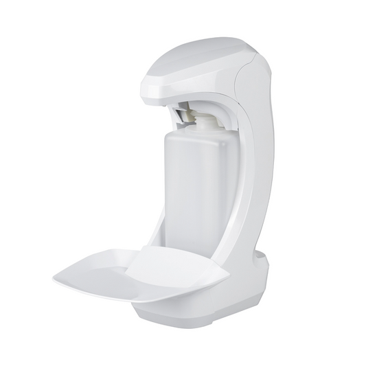 Der Kiehl Ophardt RX 5T Touchless der Johannes Kiehl KG ist ein weißer, wandmontierter Spender für 500 ml EURO-Flaschen aus Kunststoff mit Rückwand und Tropfschale. Die Vorderseite ist zur einfachen Kontrolle und zum Nachfüllen geöffnet. Inklusive Batterien.