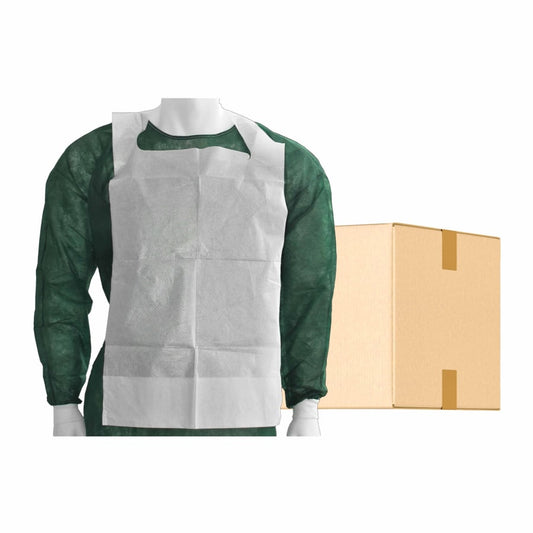 MaiMed eldobható evő előke gyűjtőzsebbel a kötéshez, fehér, 66x37 cm - 100 db/csomag | Csomag (100 db)