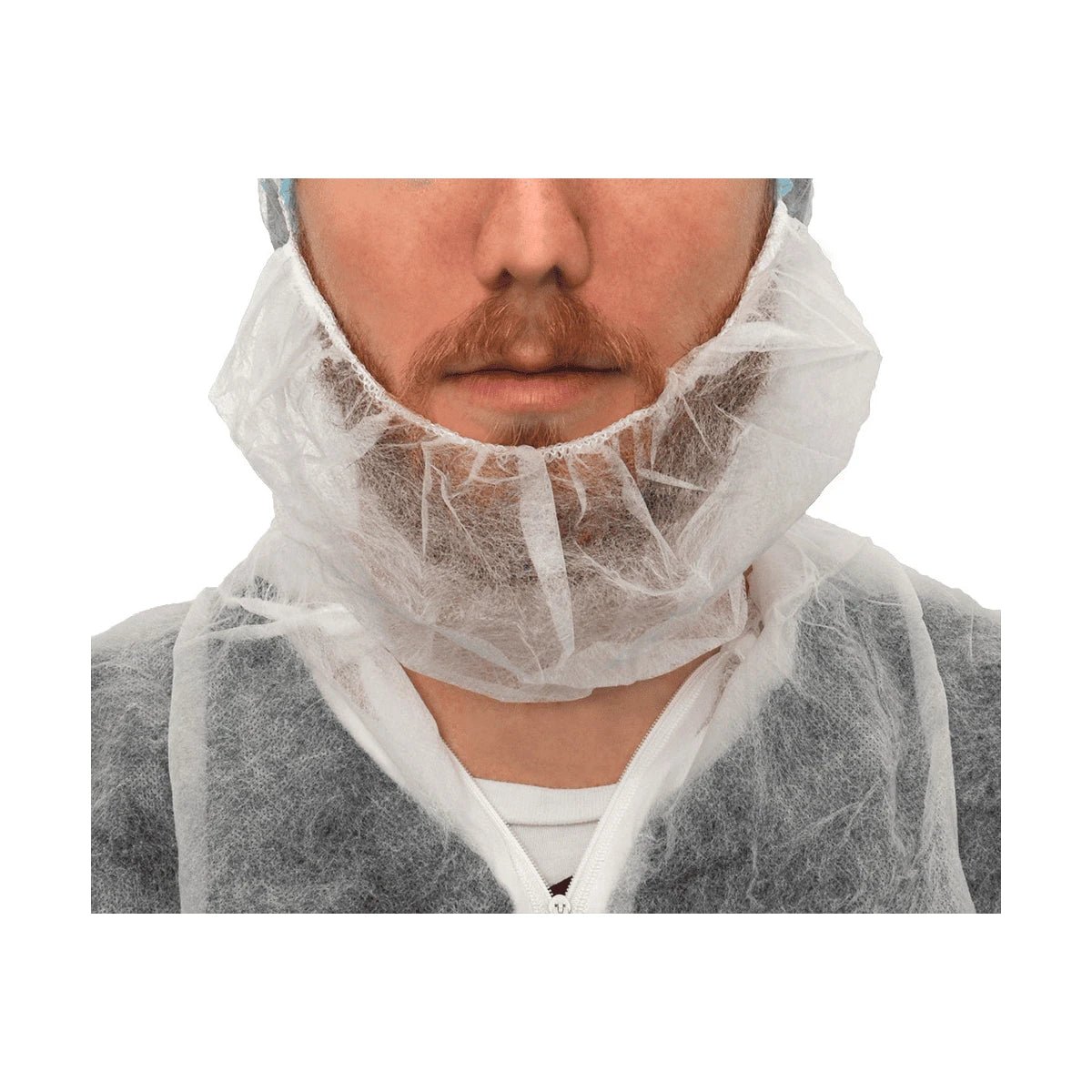 MaiMed-Beard, szakállvédő fehér gyapjúból, latexmentes gumiszalaggal, 100 db/csomag | Csomag (100 db)