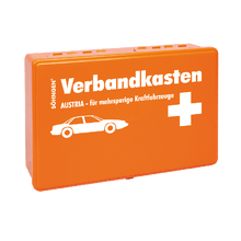 „Verbandkasten Austria” narancssárga elsősegélydoboz többsávos gépjárművekhez
