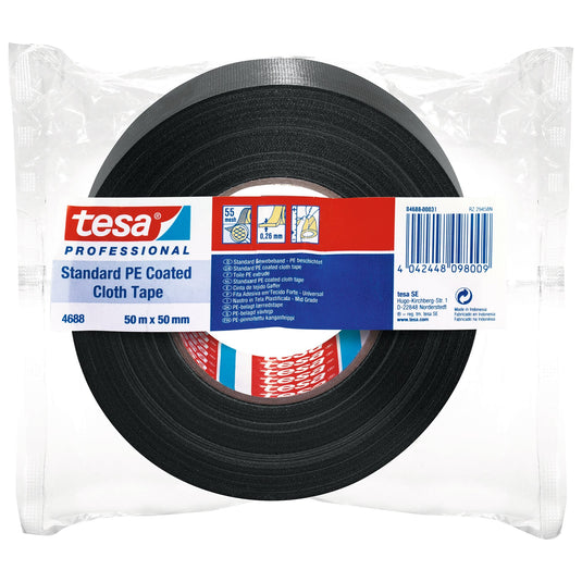 tesa Professional 4688 PE javítószalag, fekete, 50 m x 50 mm