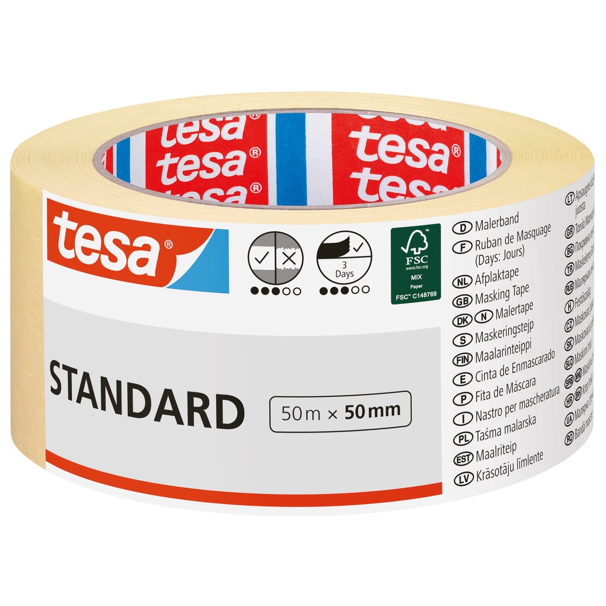 tesa festőszalag Standard 50 m x 50 mm