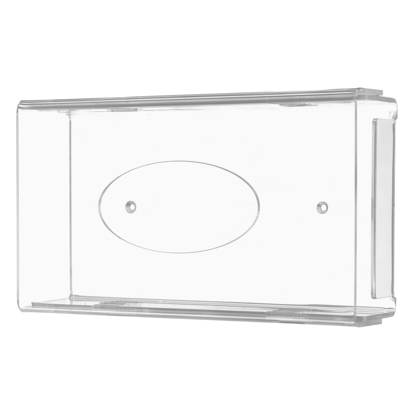 Az AMPri egyszer használatos kesztyű adagoló egy átlátszó, tejszerű akril adagolótartó (250 x 135 x 55-90 mm) lekerekített élekkel, lapos aljjal, központi ovális mélyedéssel és rögzítőlyukakkal a falra szereléshez.