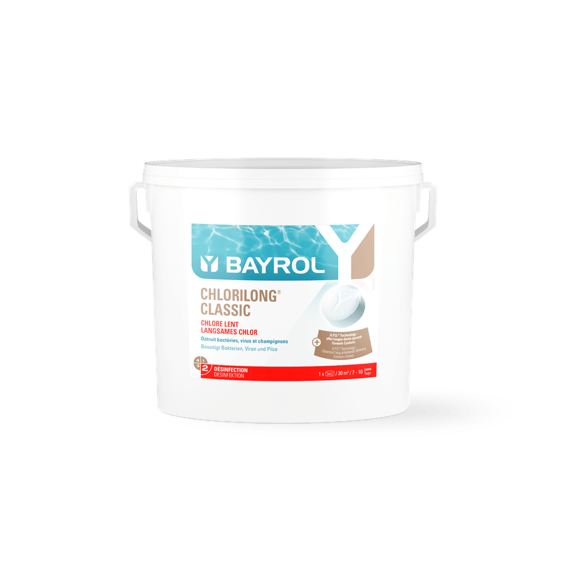 BAYROL Chlorilong® CLASSIC lassan oldódó klórtabletta medencékhez