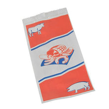 A PAPSTAR A GmbH Kraftpapier henteszsákok (28x14x6 cm, fehér, nyomtatott, zsugorfóliás, 1000 darab) ideálisak hentesüzletek számára – strapabíró henteszsákok, nyomtatott állat- és húsmotívumokkal, professzionális használatra.