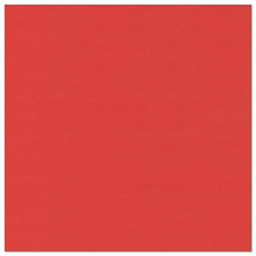 Egy négyzet alakú, sík felület élénk világospiros színben, finom struktúrával, amely az PAPSTAR GmbH 50 szalvétájára "ROYAL Collection" 1/4-hajtás 40 x 40 cm piros emlékeztet.
