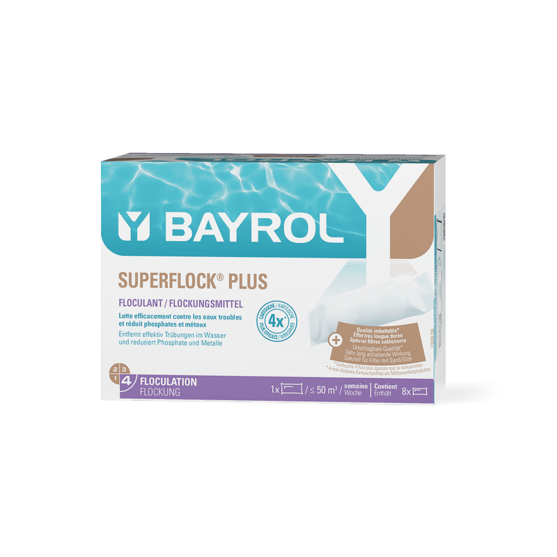 BAYROL Superflock Plus 1 kg«Bestseller pelyhesítőszer medencéhez homokszűrőhöz | Patron (1 kg) 