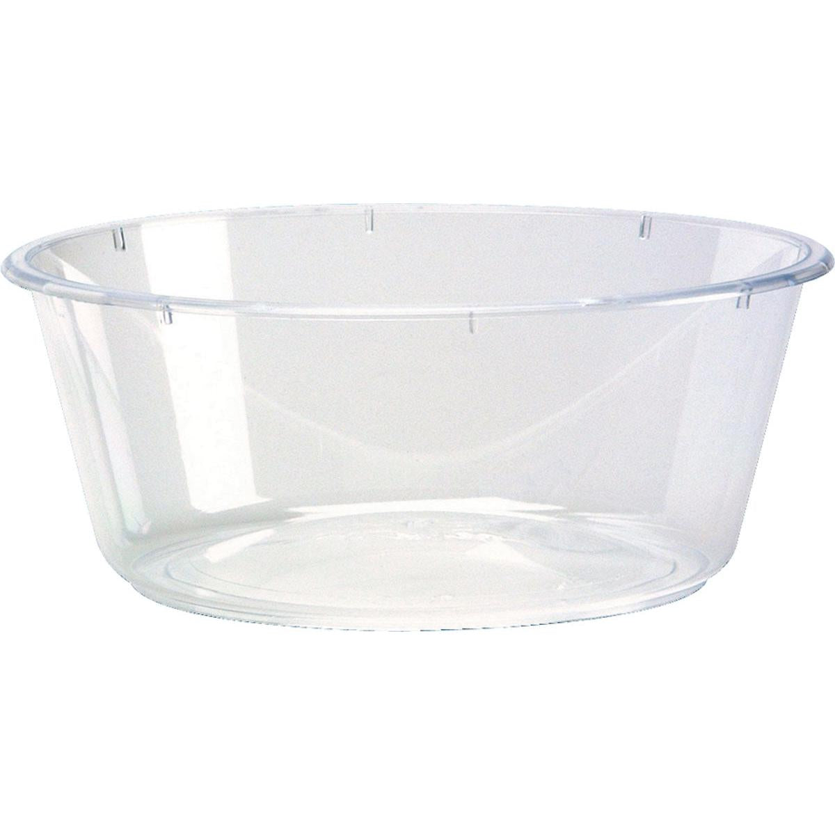 Eine transparente, runde Dessertschale 104x104x40 mm von Duni GmbH mit glattem Rand und abgeschrägten Seiten, perfekt für Desserts. Verkauft in Packungen mit 75 Stück. Auf einfarbig weißem Hintergrund.