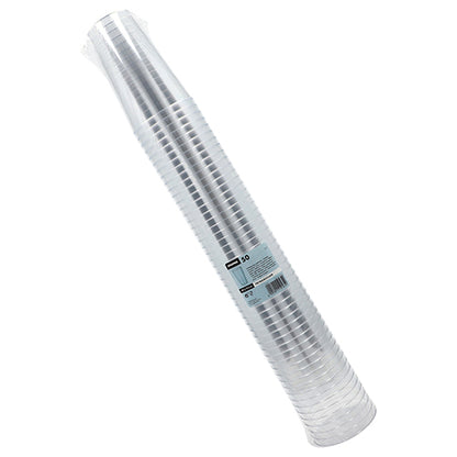 Egy halom Starpak 50 pohár, PS átlátszó eldobható pohár van egy műanyag csomagolásba csomagolva, amelyen a Starpak márka és a termék adatai szerepelnek.