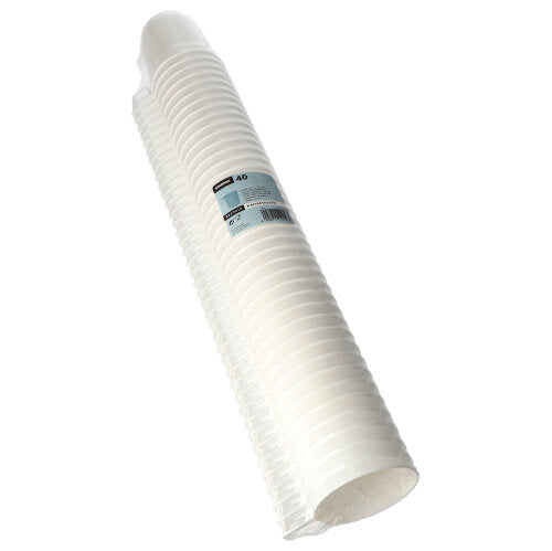 Starpak 40 kávéscsésze fehér PS-ből, 0,25l Ø 8cm · 8,5cm, zsugorfóliás csomagolásban – praktikus a mindennapi használatra.
