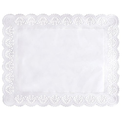 A PAPSTAR 100 csúcsos papírlapja a PAPSTAR GmbH-tól egy téglalap alakú fehér terítő, amelynek egyszerű közepe van, és díszített csúcsszéllel, kör- és legyezőmotívumokkal.