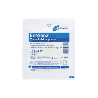 BeeSana® gyapjú hasított borogatás, steril, 4-szeres