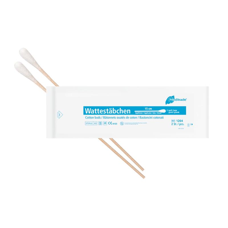 Pamut törlőkendők, sterilen csomagolva, hossza: 15 cm