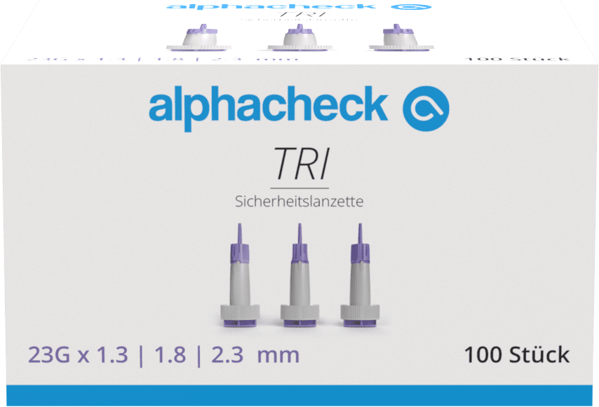 Alphacheck TRI safety lancets 23G | Csomag (100 db)