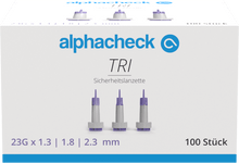 Alphacheck TRI safety lancets 23G | Csomag (100 db)