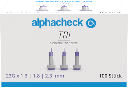 Alphacheck TRI safety lancets 23G | Csomag (100 db)