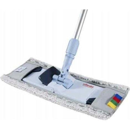 A Vileda Professional CombiSpeed Pro r-MicroLite Max mop (40 vagy 50 cm) a Vileda GmbH-tól téglalap alakú fejjel rendelkezik színes szalagokkal (sárga, zöld, kék, piros) és levehető mikroszálas huzattal a sokoldalú tisztítás érdekében.