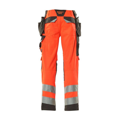 MASCOT® Wigan kézműves nadrág, hi-vis piros/sötét antracit