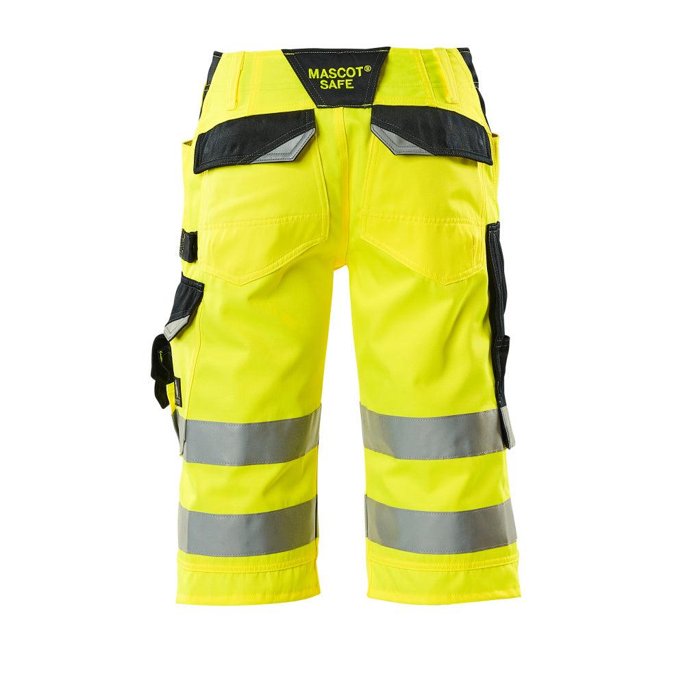 MASCOT® Luton háromnegyedes nadrág, hi-vis sárga/fekete-kék