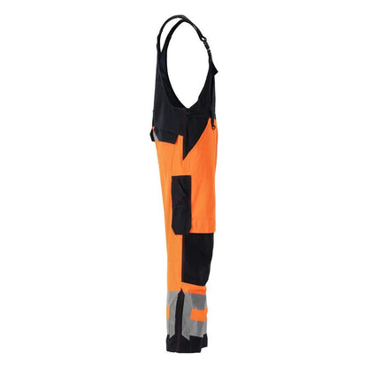 MASCOT® Newcastle dungarees, hi-vis narancssárga/fekete-kék