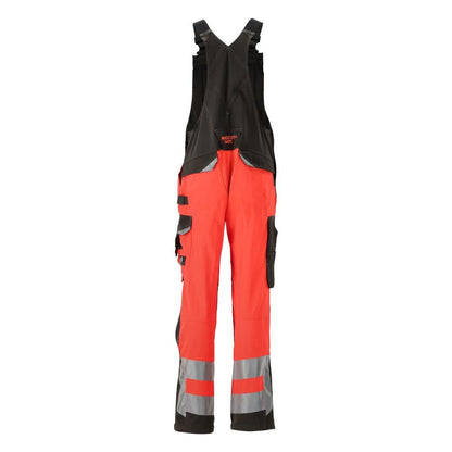 MASCOT® Newcastle dungarees, hi-vis vörös/sötét antracit