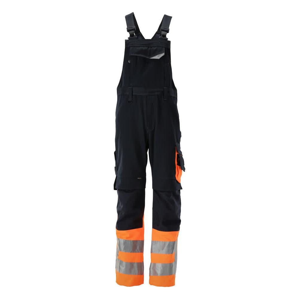 MASCOT® Sunderland dungarees, fekete kék/hi-vis narancs