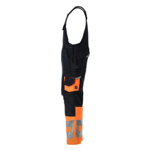 MASCOT® Sunderland dungarees, fekete kék/hi-vis narancs