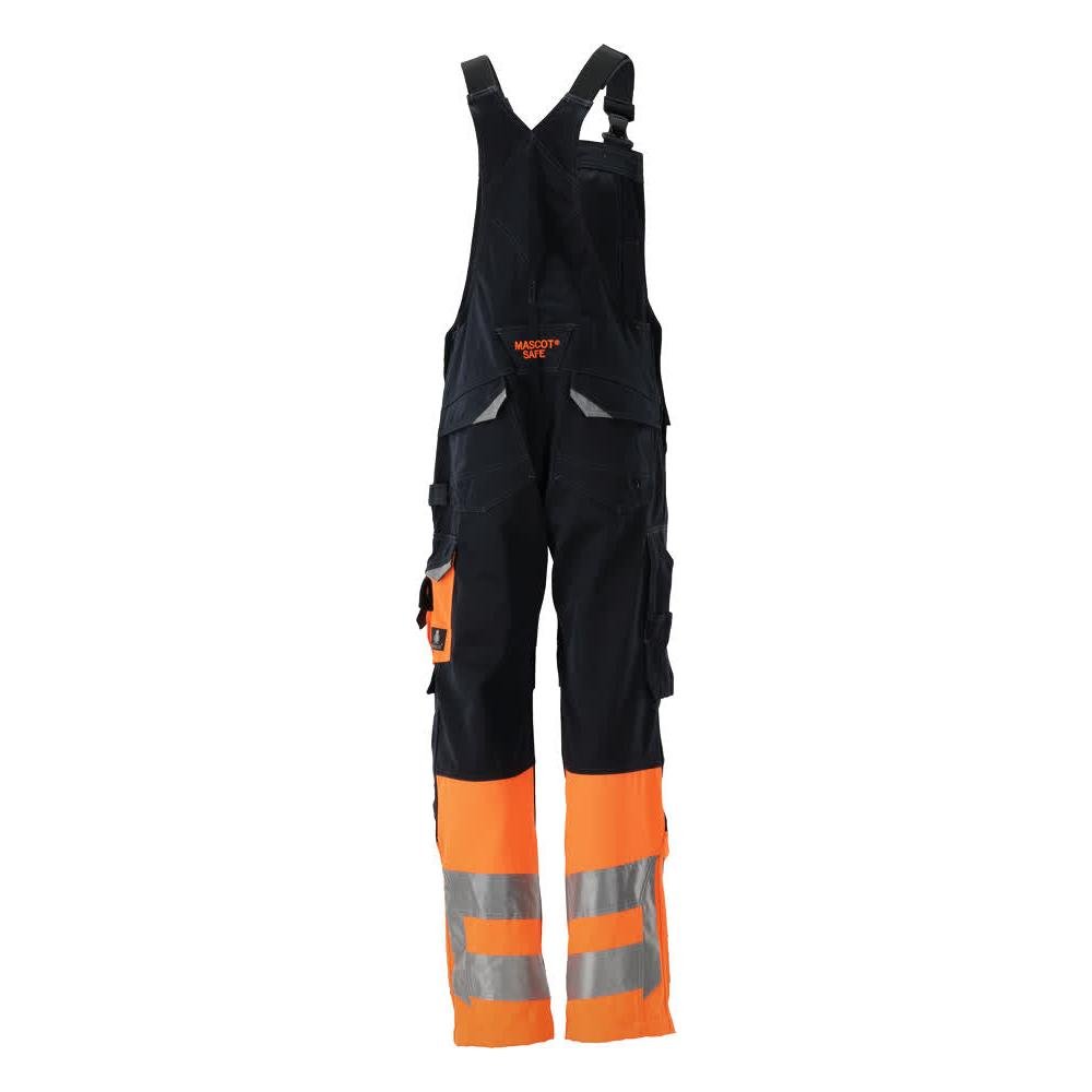 MASCOT® Sunderland dungarees, fekete kék/hi-vis narancs