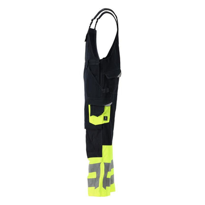 MASCOT® Sunderland dungarees, fekete kék/hi-vis sárga