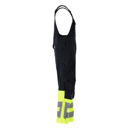 MASCOT® Sunderland dungarees, fekete kék/hi-vis sárga
