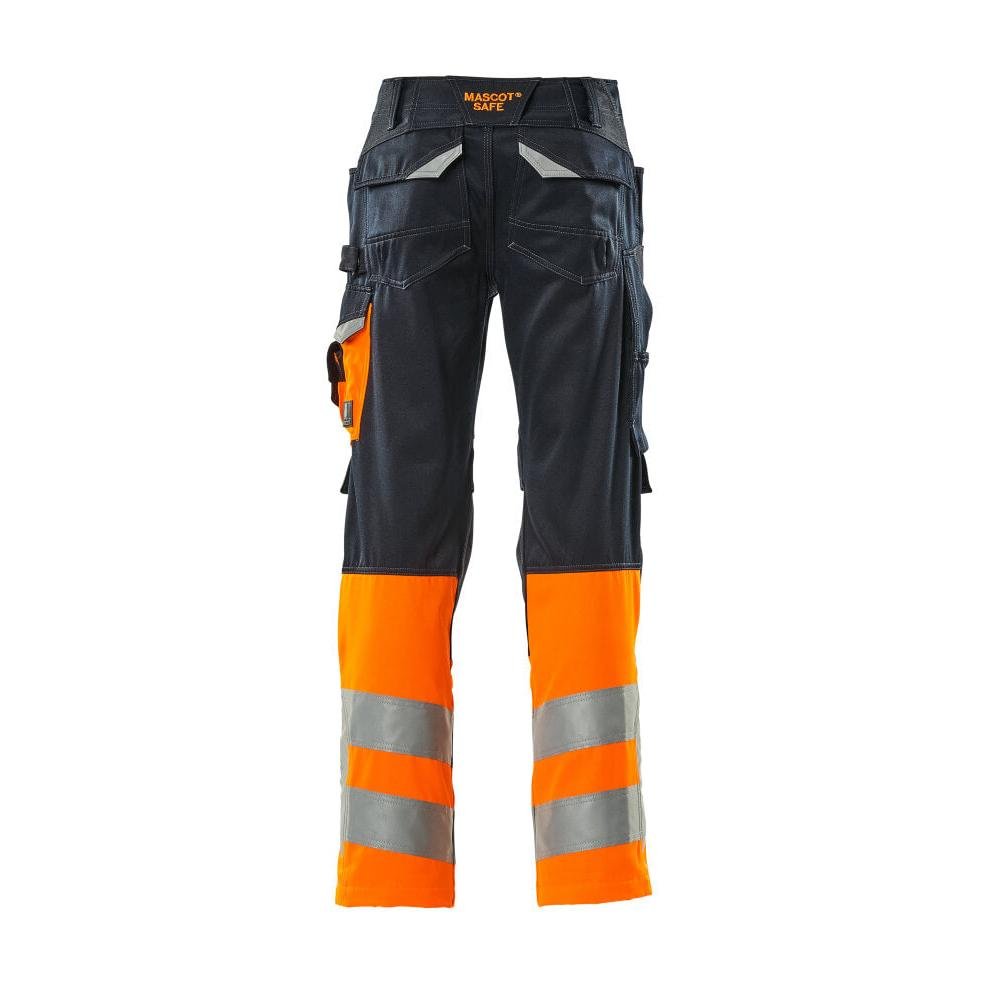 MASCOT® Leeds nadrág, fekete kék/hi-vis narancs