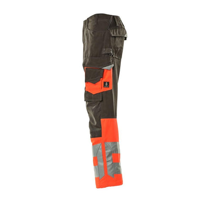 MASCOT® Leeds nadrág, sötét antracit/hi-vis piros