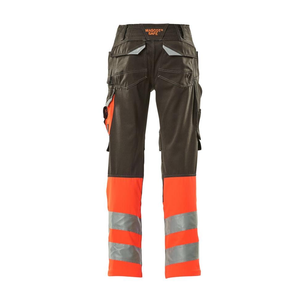 MASCOT® Leeds nadrág, sötét antracit/hi-vis piros