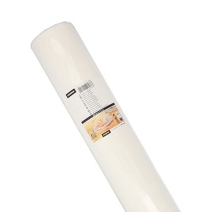 Egy fehér Starpak asztalterítő tekercs, szövethez hasonló Airlaid 20m x 1,2m, egy egyszínű háttéren ábrázolva. A termék címkéje szöveggel, vonalkóddal és péksütemény képével van ellátva, kiemelve az asztali használatra szánt kiváló minőségű Airlaid anyagot.