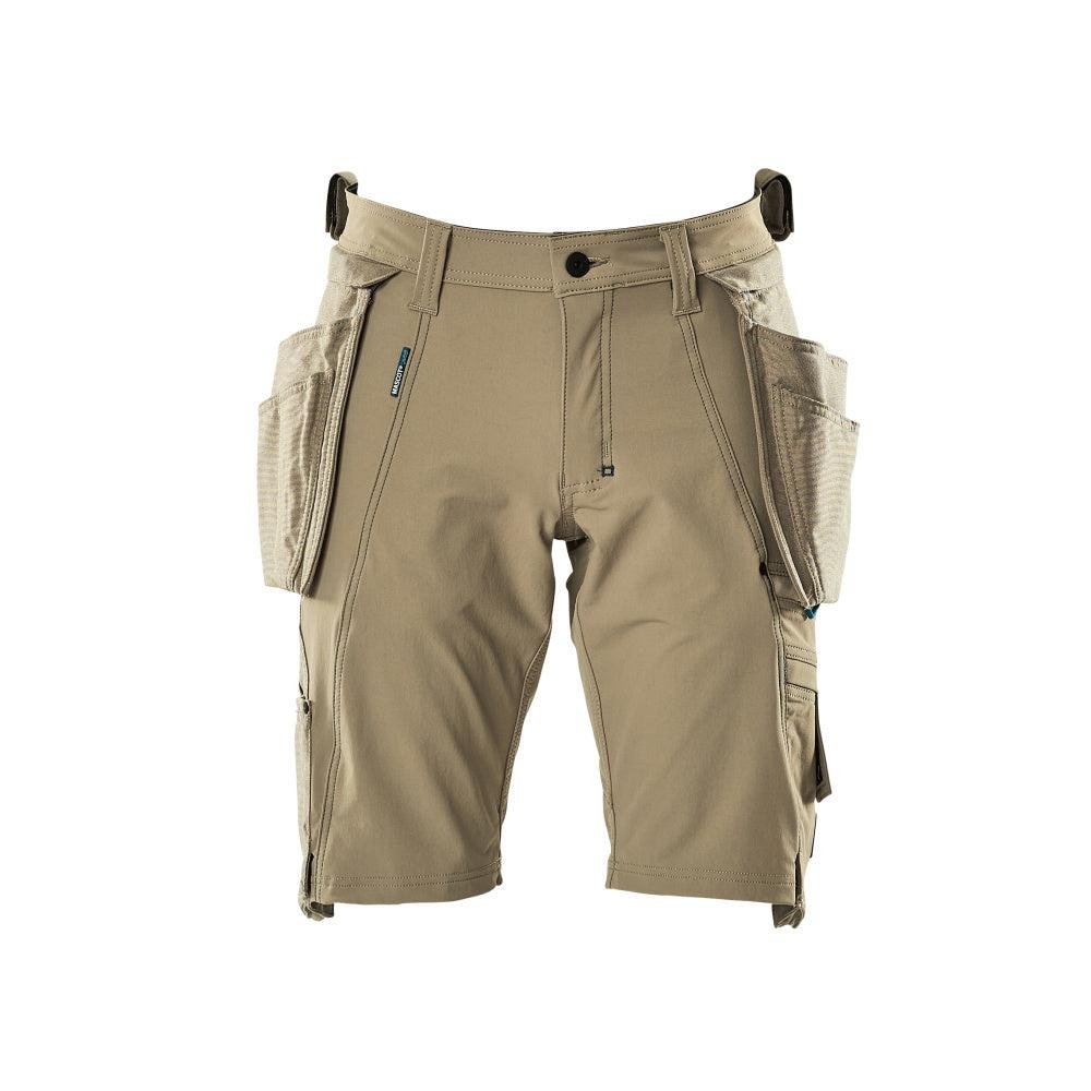 Rövidnadrág, kivehető függőzsebek, sztreccs craftsman rövidnadrág, világos khaki