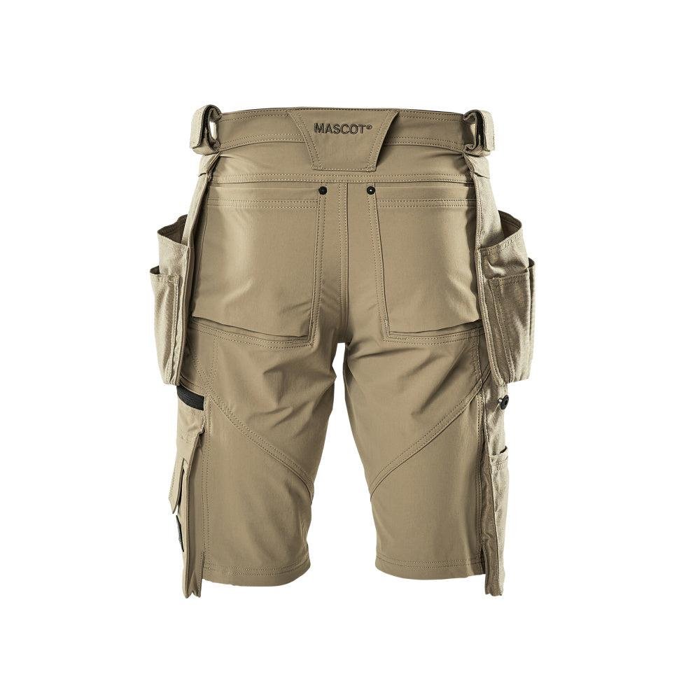 Rövidnadrág, kivehető függőzsebek, sztreccs craftsman rövidnadrág, világos khaki