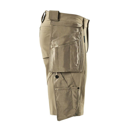 Rövidnadrág, kivehető függőzsebek, sztreccs craftsman rövidnadrág, világos khaki