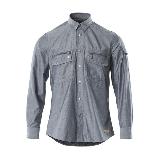 Chambray ing hálós béléssel, mosott sötét farmer