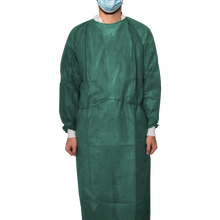 MaiMed-Coat Protect Comfort, gyapjúból készült védőruha pamut mandzsettával, d.-zöld, hossza 136cm, 10 db/csomag. | Csomag (10 db)