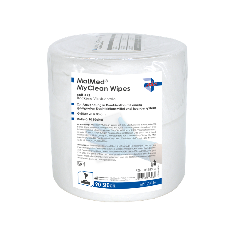 MaiMed MyClean Wipes puha XXL desi törlőkendők, utántöltő 90 lap, telítetlen, 28x30cm | Csomag (90 lap)