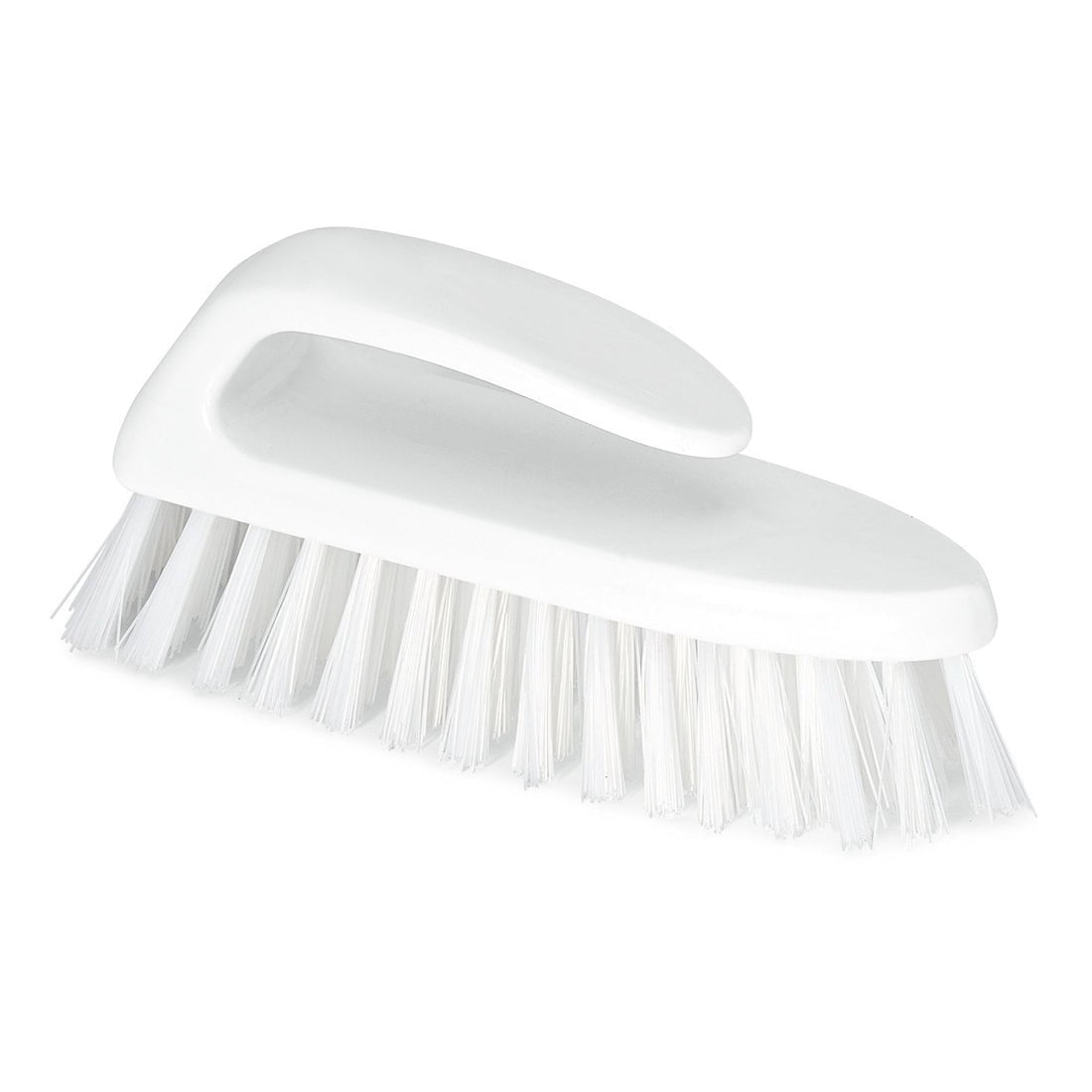 A Nölle Profi Brush HACCP mosókefe fogantyúval (18 cm, 0,5 mm-es kemény sörték) – a Nölle Profi Brush Bürsten- & Pinseltechnik e.K. márkától – ferde helyzetben látható egy egyszerű fehér háttér előtt.