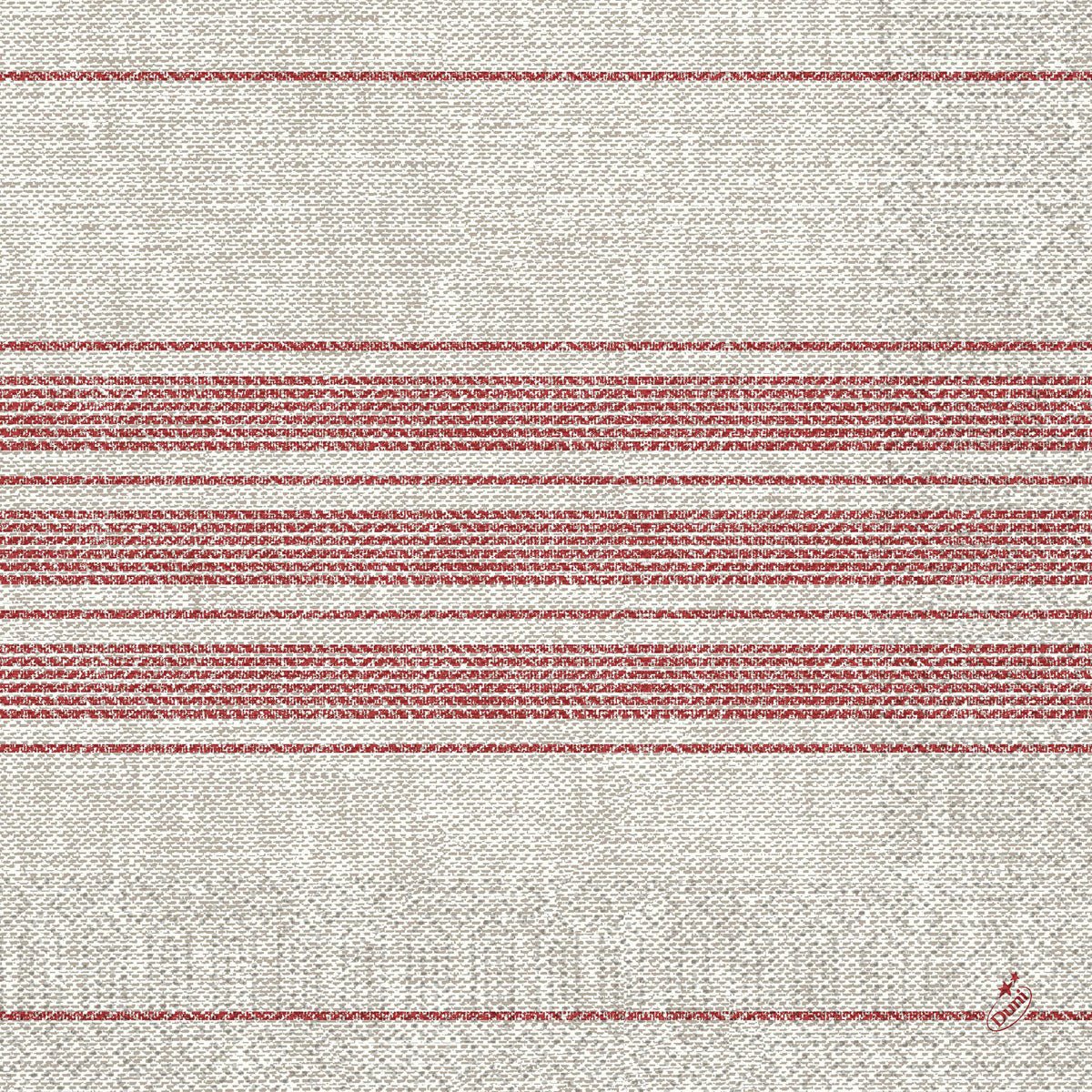 A Duni GmbH Zelltuchservietten 40 x 40 cm 3 rétegű, 1/4 hajtású Cocina bordeaux szalvéták 250 darabos csomagban érkeznek, és struktúrált megjelenésükkel, piros keresztcsíkokkal és egy varrott piros részlettel tűnnek ki.
