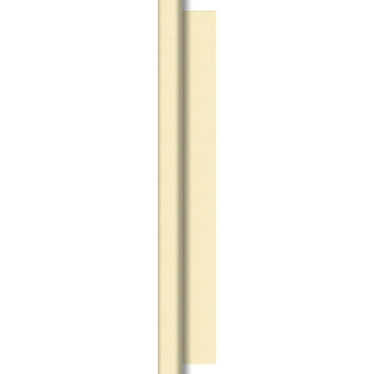 Eine Nahaufnahme einer beigen Wand, die den edlen Look der Dunisilk-Tischdeckenrollen 1,18 m x 25 m von Duni GmbH widerspiegelt - ideal für besondere Anlässe oder stilvolle Gastronomie.