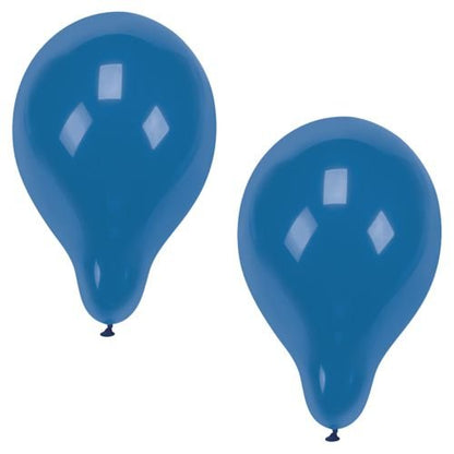 Két PAPSTAR 100 léggömb Ø 25 cm a PAPSTAR GmbH-tól kék színben, csepp alakban és alul összekötve, egyszerű fehér háttéren jelenik meg, és fényvisszaverésekkel hangsúlyozza értéküket.