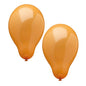 Zwei orange PAPSTAR 10 Luftballons Ø 25 cm von PAPSTAR GmbH aus hochwertigem Latex sind vor weißem Hintergrund aufgeblasen und glänzend zu sehen – ideal als Dekoration.