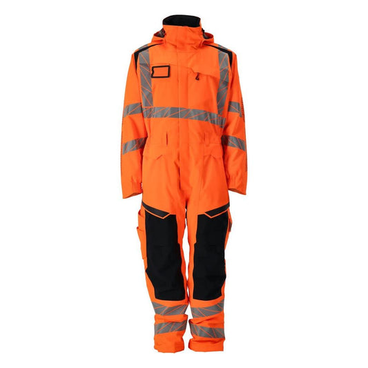 CLIMASCOT® téli overál, könnyű téli kombináció, hi-vis narancs/fekete-kék