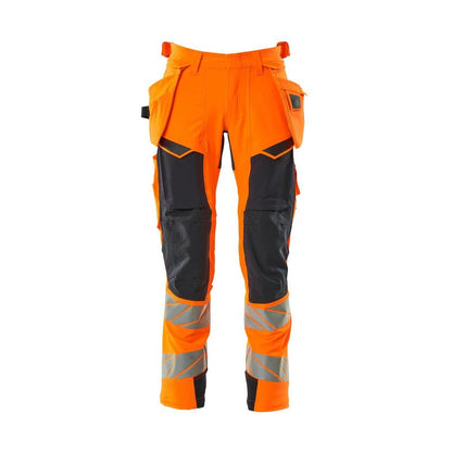 Nadrág függőzsebekkel, ULTIMATE STRETCH nadrág, hi-vis narancs/fekete-kék